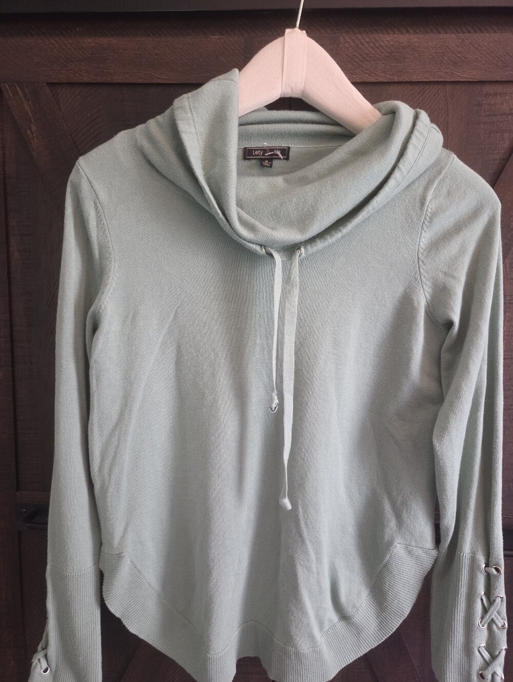 Lety & Me Soft Cowlneck Pullover Sweater in Light Sage